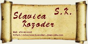 Slavica Kozoder vizit kartica